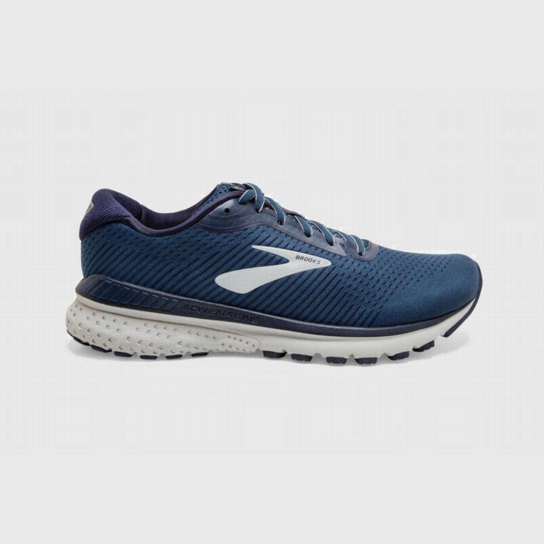 Brooks Adrenaline Gts 20 Mens Road Running Shoes - Grey/Navy - Philippines (851037REV)